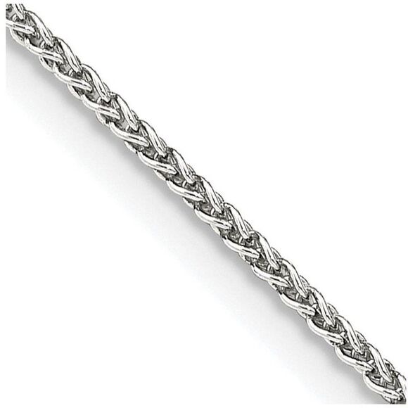 1.5mm Sterling Silver, Round Solid Spiga Chain Necklace, 16 Inch - Picture 1 of 8